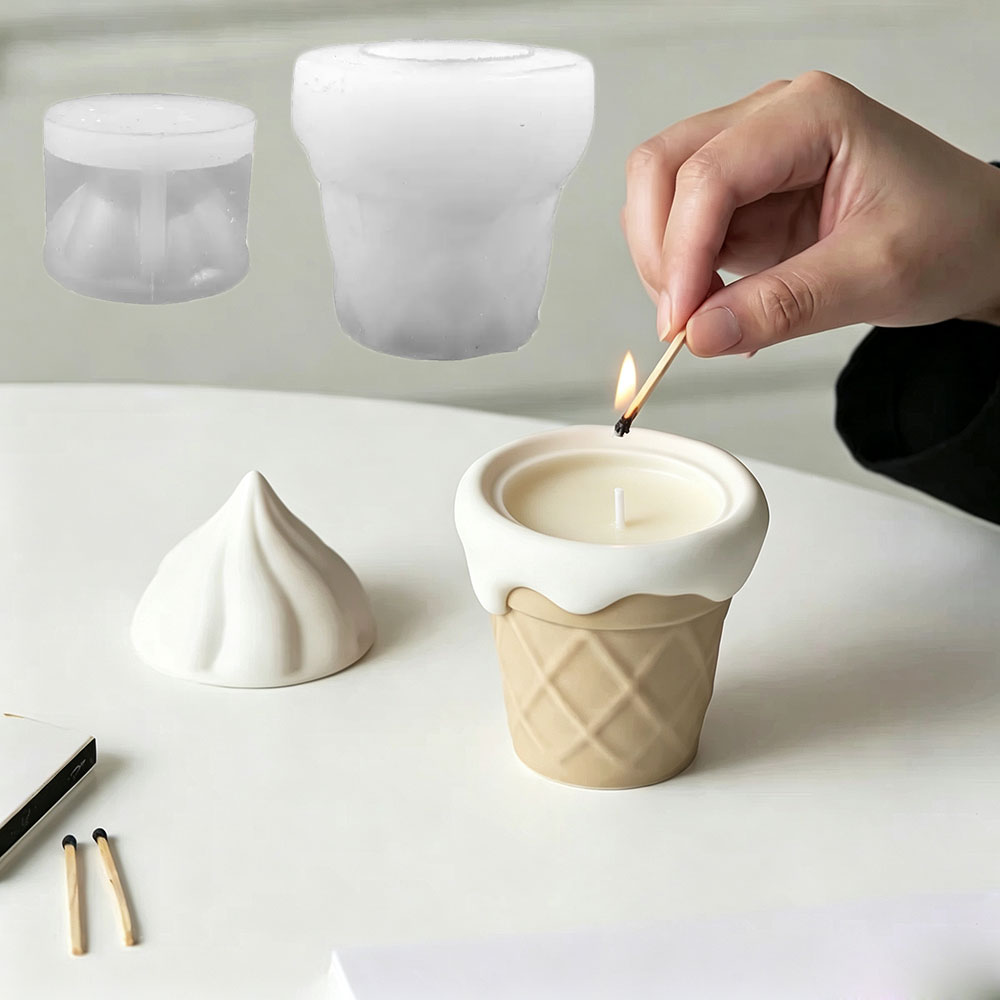 Idli Steamer Mold - Sevimli 3D Waffle Dondurma Silikon Kalıbı,