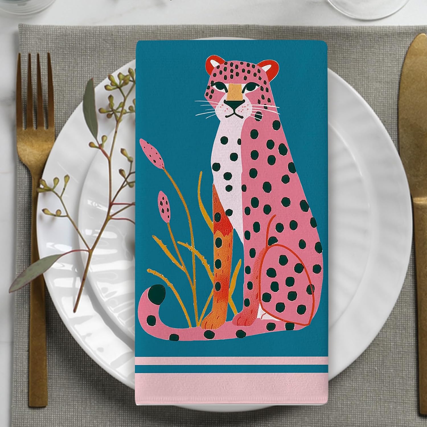 2 Adet, Pembe ve Mavi Leopar M - Home Cooking Is The Best incelemesi ve fiyatı